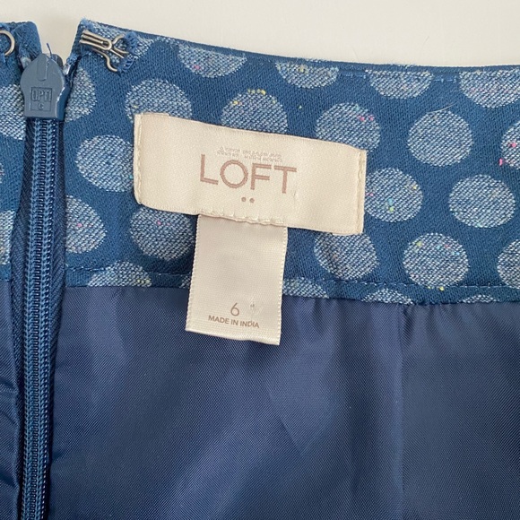 Ann Taylor Loft Blue Polka Dot Skirt Sz 6 - Picture 3 of 5